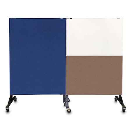 United Visual Products Sliding Door Indoor Enclosed Corkboard, 4 UV9001ACS-BLACK-BUFF